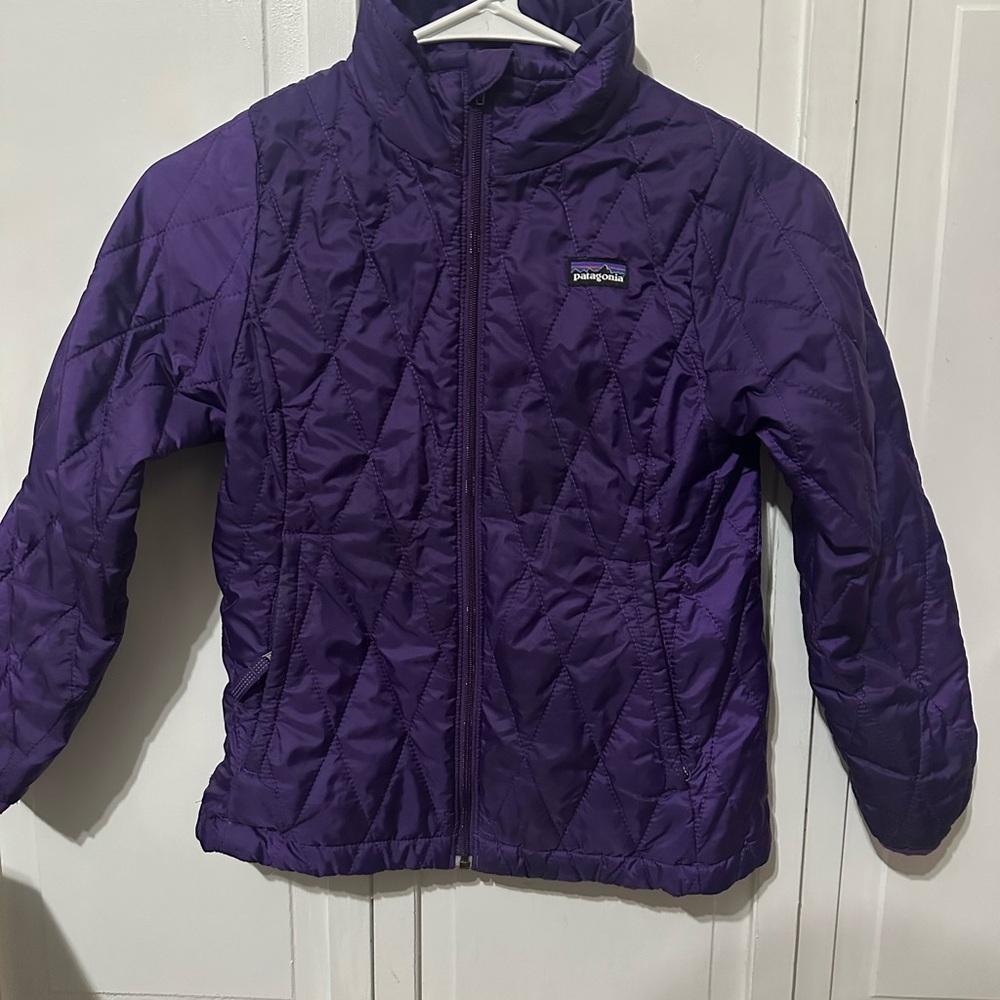 🏷️ Patagonia Girls Quilted Purple Jacket (Size 7/8)